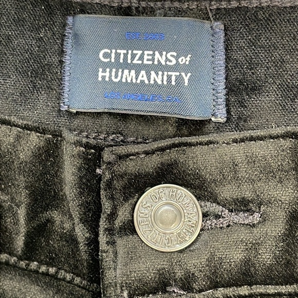 New Citizens of Humanity Velvet Isola Jeans Pants Black Ankle Kick Flare Sz 27 - Picture 7 of 16